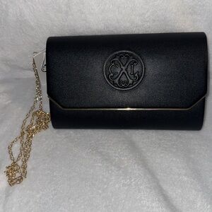 Christian Lacroix Black Clutch with Gold Accents